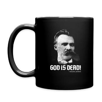 GOD IS DEAD FRIEDRICH NIETZSCHE ZITAT PHILOSOPHEN - Tasse einfarbig - Schwarz - Links