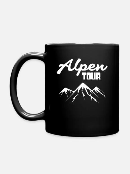 Alpen Berg Berge - Tasse einfarbig - Schwarz
