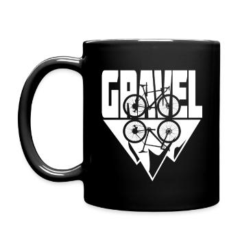 Gravel Bike Mountains Reflection Bike - Full Colour Mug - black - Left