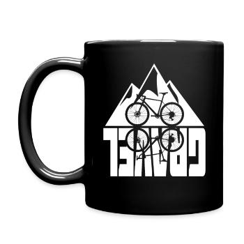 Gravel Bike Montagnes Réflexion Vélo Motif - Mug uni - noir - Gauche