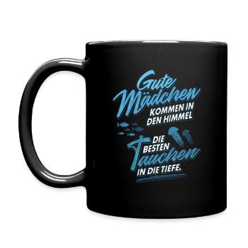 DIE BESTEN MÄDCHEN TAUCHEN TAUCHERIN GESCHENK - Tasse einfarbig - Schwarz - Links