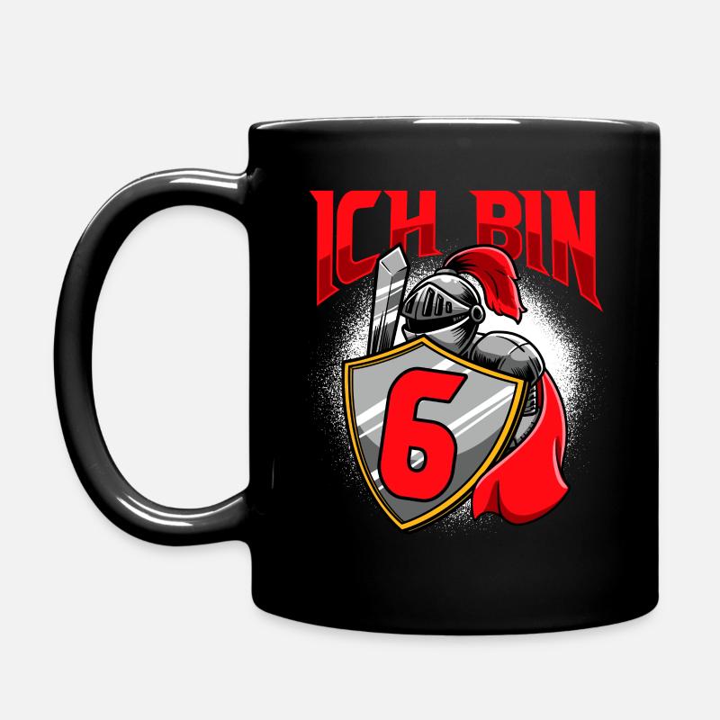 6. Geburtstag Junge 6 Jahre alt Ritter - Tasse einfarbig - Schwarz