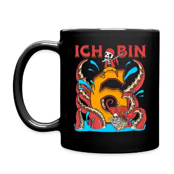 Geburtstagsshirt 6 Jahre Junge Pirat - Tasse einfarbig - Schwarz - Links