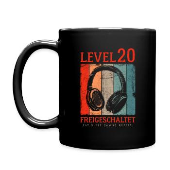 LEVEL 20 FREIGESCHALTET 20. GEBURTSTAG GAMER - Tasse einfarbig - Schwarz - Links