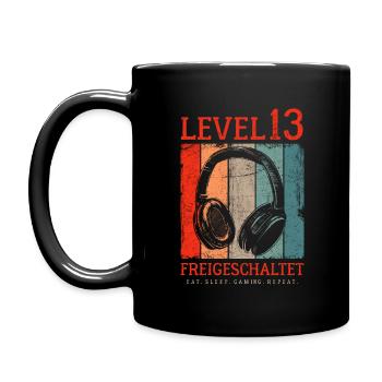 LEVEL 13 FREIGESCHALTET 13. GEBURTSTAG GAMER - Tasse einfarbig - Schwarz - Links