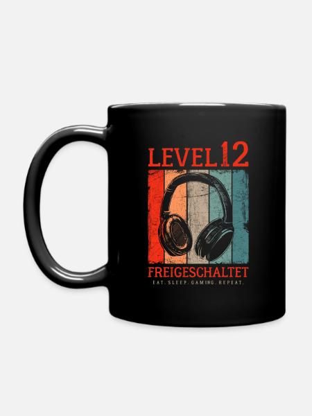 LEVEL 12 FREIGESCHALTET 12. GEBURTSTAG GAMER - Tasse einfarbig - Schwarz
