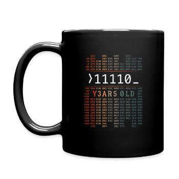 11110 ANS CODE BINAIRE CADEAU DE 30E ANNIVERSAIRE - Mug uni - noir - Gauche