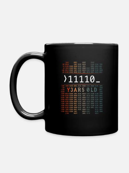 11110 JAHRE ALT BINÄRCODE 30. GEBURTSTAG GESCHENK - Tasse einfarbig - Schwarz