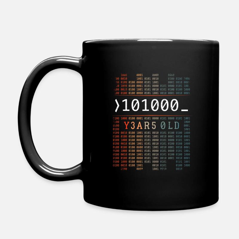 101000 JAHRE ALT BINÄRCODE 40. GEBURTSTAG GESCHENK - Tasse einfarbig - Schwarz