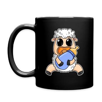 Baby Schaf - Tasse einfarbig - Schwarz - Links
