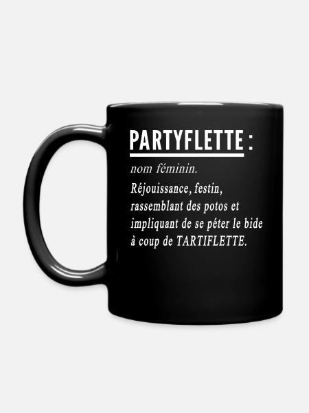 Tshirt tartiflette idée cadeau humour partyflette - Mug uni - noir