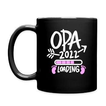 Opa 2022 Loading - Opa werden - Bald Opa - Tasse einfarbig - Schwarz - Links