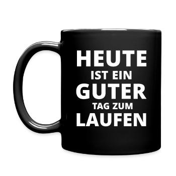 Laufen Sport Spruch Joggen Läufer Geschenk - Tasse einfarbig - Schwarz - Links