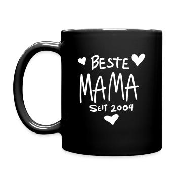 Beste Mama seit 2004 - Tasse einfarbig - Schwarz - Links