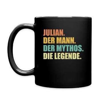 Julian Name Mythos Legende Spruch Geschenk - Tasse einfarbig - Schwarz - Links