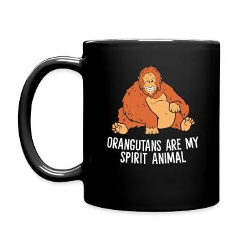 Orang-Utan - Orangutans are my spirit animal - Tasse einfarbig - Schwarz - Links