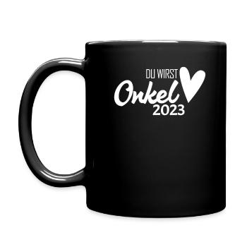 Onkel 2023 - Onkel werden - Tasse einfarbig - Schwarz - Links