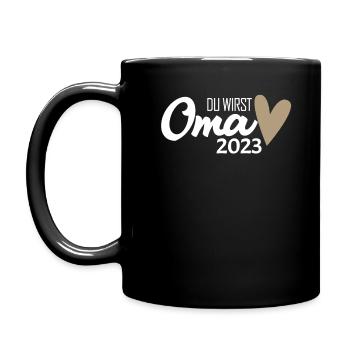 Oma 2023 - Werdende Oma 2023 - Tasse einfarbig - Schwarz - Links