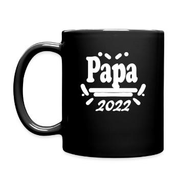 Papa 2022 - Vater 2022 - Tasse einfarbig - Schwarz - Links
