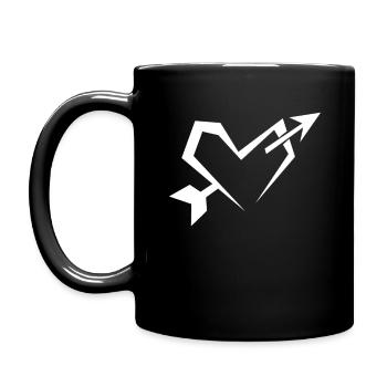 Herz Liebe - Tasse einfarbig - Schwarz - Links