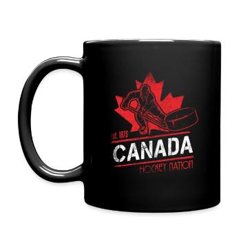 CANADA ICE HOCKEY NATION RETRO KANADA GESCHENK - Tasse einfarbig - Schwarz - Links