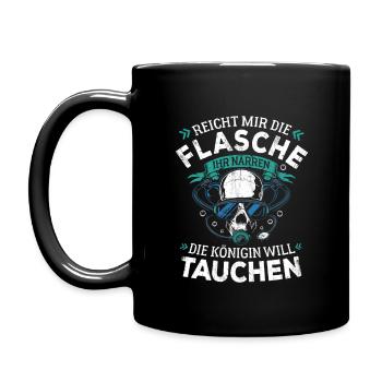 REICHT MIR DIE FLASCHE KÖNIGIN TAUCHEN TAUCHERIN - Tasse einfarbig - Schwarz - Links