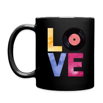 Love tourne-disque vinyle - Mug uni - noir - Gauche