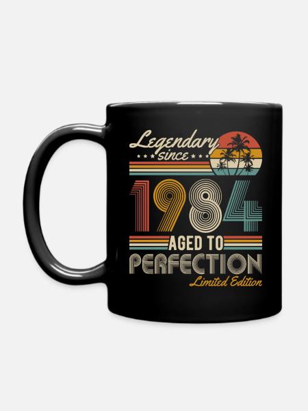 1984 Vintage Jahrgang Geburtstag Retro Geschenk - Tasse einfarbig - Schwarz