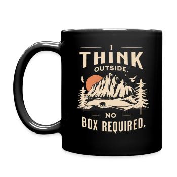 I like to think outside. No box required. - Tasse einfarbig - Schwarz - Links
