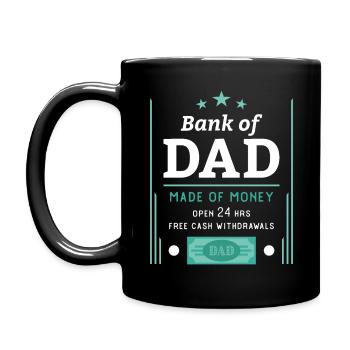 Bank von Papa - Tasse einfarbig - Schwarz - Links