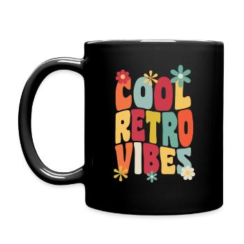 Cool retro vibes - Full Colour Mug - black - Left