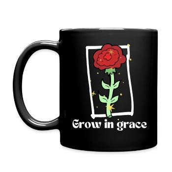 Grow In Grace – Christian - Full Colour Mug - black - Left