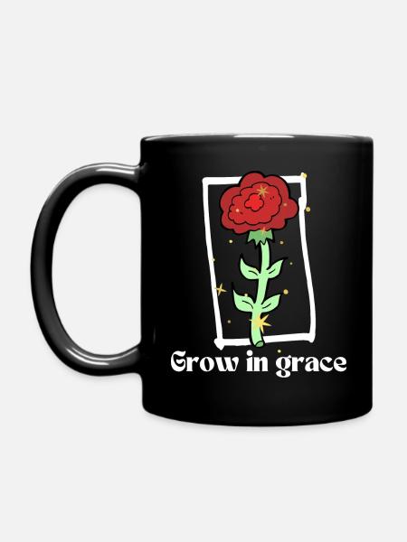 Wachse in der Gnade – Christlich - Tasse einfarbig - Schwarz