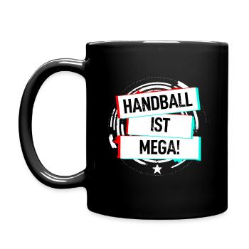 Handball Ist Mega! - Tasse einfarbig - Schwarz - Links