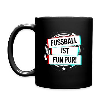 Fussball Ist Fun Pur - Tasse einfarbig - Schwarz - Links