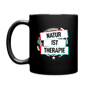 Natur Ist Therapie - Tasse einfarbig - Schwarz - Links