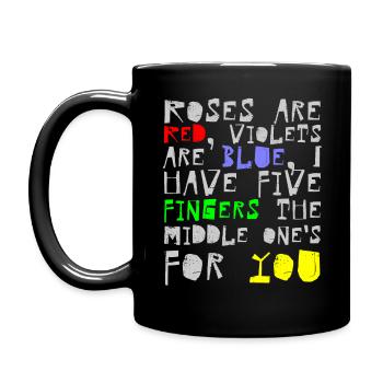 Freches Poesie Shirt - Tasse einfarbig - Schwarz - Links