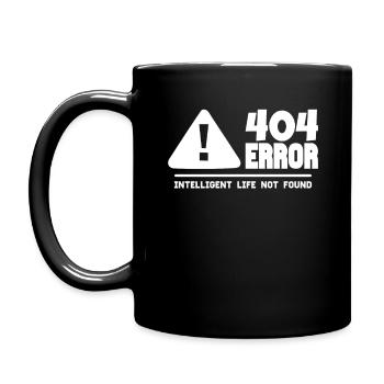 Computer and programmer geek. 404 Errors - Full Colour Mug - black - Left