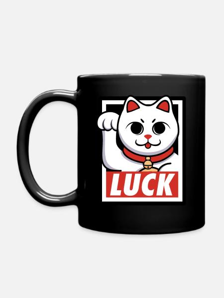 Luck Cat - Full Colour Mug - black