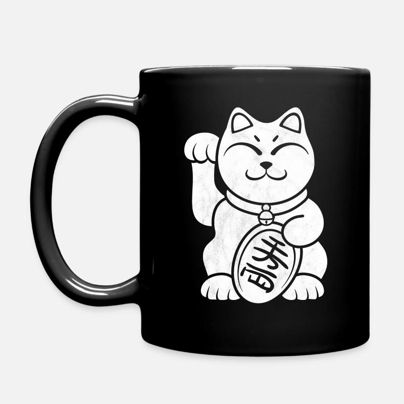 Glückskatze - Tasse einfarbig - Schwarz