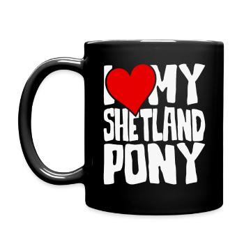 Ich liebe mein Shetland Pony - Tasse einfarbig - Schwarz - Links