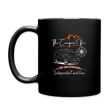 Camper van motorhome saying + motif - Full Colour Mug - black - Left