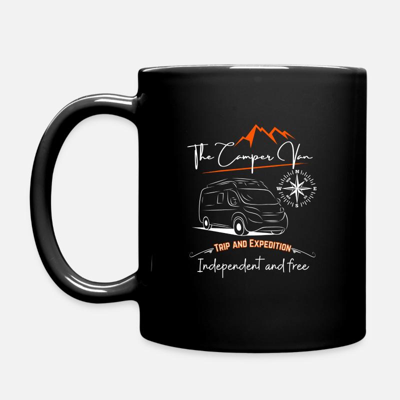 Camper Kastenwagen Wohnmobil Spruch + Motiv - Tasse einfarbig - Schwarz