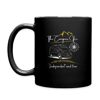 Camper van motorhome saying + motif - Full Colour Mug - black - Left