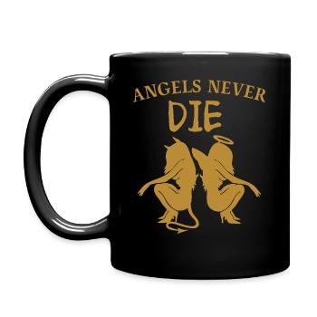 LES ANGES NE MEURENT JAMAIS Anges et démons avec la parole - Mug uni - noir - Gauche