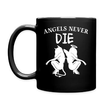 LES ANGES NE MEURENT JAMAIS Anges et démons avec la parole - Mug uni - noir - Gauche