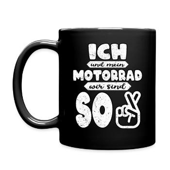 Ich und mein Motorrad sind so! - Tasse einfarbig - Schwarz - Links