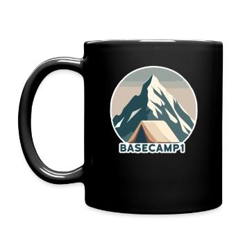 Bergsteiger Basislager 1 - Tasse einfarbig - Schwarz - Links