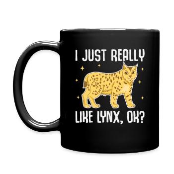 J’aime vraiment Lynx, d’accord ? Lynx mignon - Mug uni - noir - Gauche