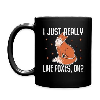 J’aime vraiment les renards, OK? Drôle de renard - Mug uni - noir - Gauche